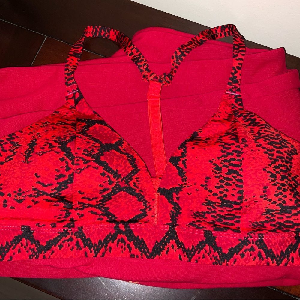IVY PARK Red and Black Snake Print Camisole